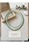 Fresh 3-Piece Glass Gold Heart Detail Bead Necklace Set (Green, Mint, White) - 2