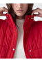 Alita City Lcw Modest Red Stand Collar Oversize Women's Puffer Coat - 3