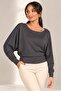 Women's Boat Neck Long Batwing Sleeve Modal Sweatshirt - 3
