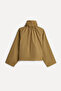 Women's Beige Color Stand Collar Raincoat - 2
