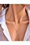 Silver Necklace with Star Figured Ball Chain - 2
