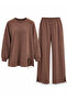 Bottom Lace Detail Trousers Tracksuit Set 101091 Brown - 3