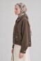 Firfir detail bomber jacket dark brown - 3