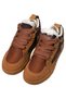Women's Vegan Leather Tan Sneakers - Nocturnal Glow Design - 2