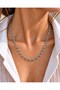 Oval Row Silver Necklace - 3
