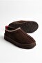 Trendy Women's Home and Outdoor Daily Use Closed-Front Boston Sabo Plush Fur Inside Slippers Brown - 3