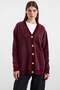 V-Neck Soft Fabric Cardigan Mürdüm 8295 - 2