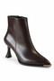 Valeria Brown Rustic Women's Casual Boots & Booties with Stainless Steel Detail on the Front, Elegant and Stylish - 3