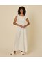 Women Ivory Printed Short Sleeve Ruffle Nightgown