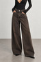 Washable Wide Leg Women's Jean Pants |   Mkw4611634-1