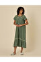 Women Green Embroidered Classic Nightgown