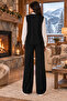 V-Neck Buttoned Vest and Wide-Leg Pants Black Two-Piece Knitwear Set 103 - 3