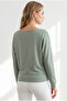 Women's Khaki Boat Neck New York Printed Flowy Blouse Blz-19003465 - 5