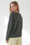 Women's Khaki Boat Neck Soft Textured Viscose Knitwear Sweater Kzk-19001176 - 5