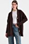 V-Neck Soft Fabric Cardigan Brown 8295 - 2