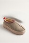Trendy Women's Home and Outdoor Daily Use Closed-Front Boston Sabo Plush Fur Inside Slippers Beige - 8