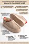 Trendy Women's Home and Outdoor Daily Use Closed-Front Boston Sabo Warm Lining Slippers Beige - 2