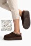 Trendy Women's Home and Outdoor Daily Use Closed-Front Boston Sabo Warm Lining Slippers Brown