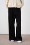 Women's Side Stripe Detail, Elastic Waist and Hem Camisole Trousers, Dark Navy Blue - 4