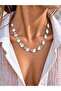 Drop Plate Row Silver Necklace - 3