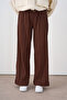 Women's Side Stripe Detail, Elastic Waist and Waistband Camisole Trousers Brown - 5