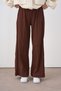 Women's Side Stripe Detail, Elastic Waist and Waistband Camisole Trousers Brown - 3