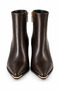 Valeria Brown Rustic Women's Casual Boots & Booties with Stainless Steel Detail on the Front, Elegant and Stylish - 4