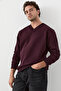 Elion Men's V-Neck Burgundy Sweatshirt - 3