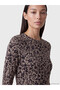 Two Mt Shop Quality Lcw Everyday Brown Combed Cotton Patterned Tight & Slim Long Sleeve Women's Bodysuit - 3