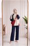 Hamide Double Pocket Zipper Bag Trouser Suit-Pn3229 Navy Blue