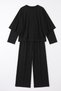 Asymmetrical Cape Suit 202715 - Black - 4