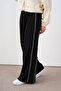 Women's Side Stripe Detail, Elastic Waist and Hem Camisole Trousers, Dark Navy Blue - 3