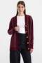 V-Neck Soft Fabric Cardigan Mürdüm 8295 - 6