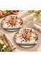 Set of 2 24 cm Tulip Patterned Serving Trays Orange Floral Decorative Presentation Tray