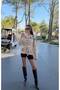 Belted Embroidery Floral Appliqué Thick Tok Medium Length Knit Button Closure Design Brand Equivalent Cardigan Jacket Coats - 3