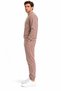 Zero Collar Winter Men's 3 Thread Sweat Suit Set (Soft Puff Fabric) Smoked Gray Brown Black Stone Color - 3