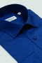 Bb Club Lima Satin %100 Cotton Regular Fit Indigo Classic Collar Men's Plain Shirt