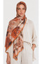 Siena Viscose Shawl - Orange / Cream - 4
