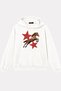 Unisex Star Horse Rhinestone Stone Printed Oversize Hooded Sweatshirt