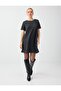 Anthracite Stone Detailed Short Sleeve Soft Touch Mini Dress