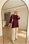 Women's Striped Ribbed Detailed Waist Tie Long Tunic