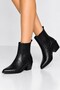 Peony Women's Leather Country Western Style Pointed Toe Thick Block Heeled Short Boots - 6