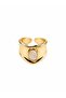 Wave Form Oval Stone Gold Adjustable Ring