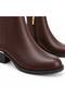 Women's Zippered Short Boots, Round Toe Low Thick Heel - 4