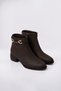 Rae - Women's Bitter Brown Gold Chain Accessory Detailed Short Heeled Boots