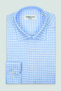 Bb Club Lima Twill 100% Cotton Regular Fit Light Blue Classic Collar Men's Checkered Shirt - 2