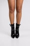 Gia - Black Pointed Toe Belt Detailed Thin Heeled Women's Boots - 6