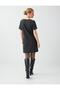 Anthracite Stone Detailed Short Sleeve Soft Touch Mini Dress - 5