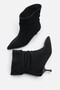 Polly Black Suede Women's Bellows Short Heel Boots A003-K006 - 6