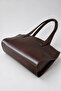 Brown Women's Minimal Design Double Handle Daily Shopper Shoulder Bag - 3